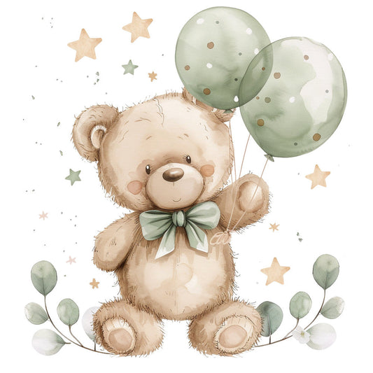 Nursery Teddy Bear Fabric Panel 1
