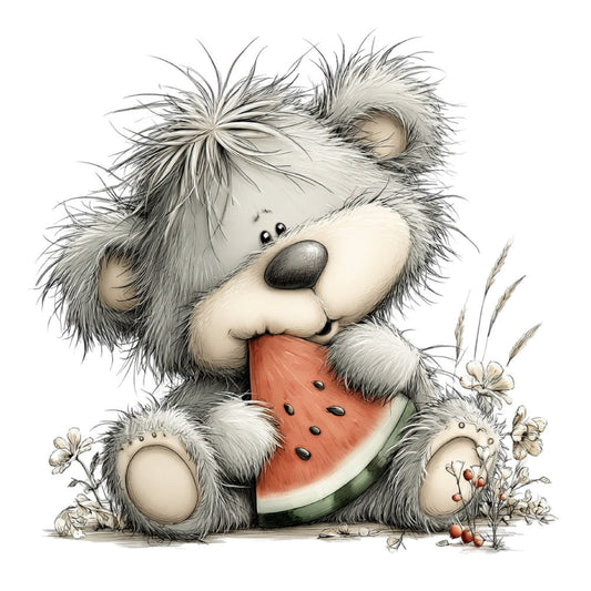 Whimsical Summer Teddy Bear Fabric Panel 28