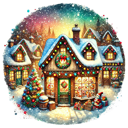 Christmas Villages Fabric Panel 89
