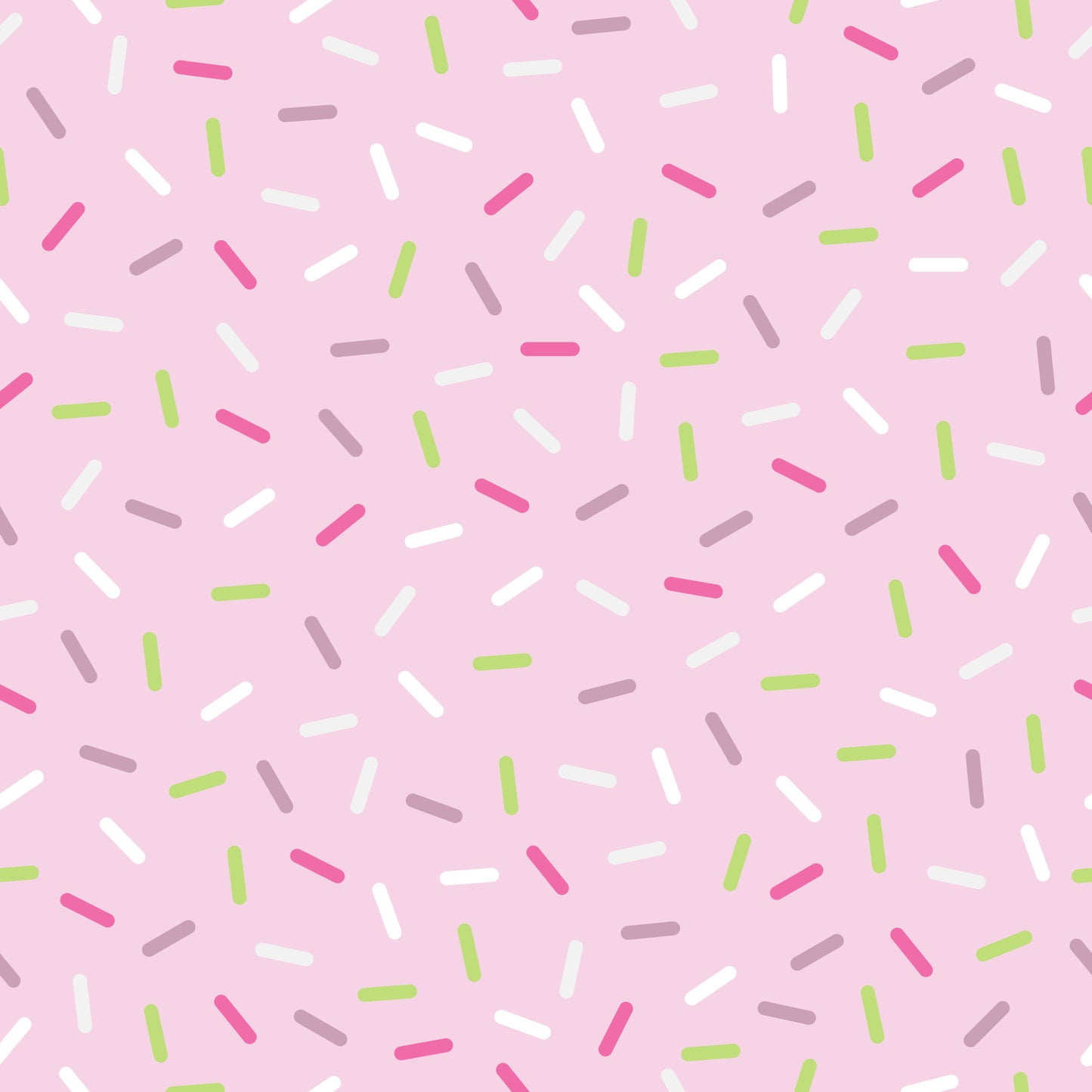 pink background, rainbow sprinkles, colorful sprinkles, green sprinkles, white sprinkles, purple sprinkles, magenta sprinkles, scattered pattern, candy sprinkles, dessert theme, sweet treats, bakery pattern, fun design, playful mood, quilting cotton, fabric panel, birthday theme, celebration pattern, confetti style, whimsical design