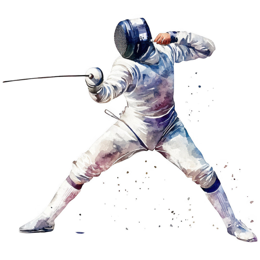 Watercolor Fencing Fabric Panel 7