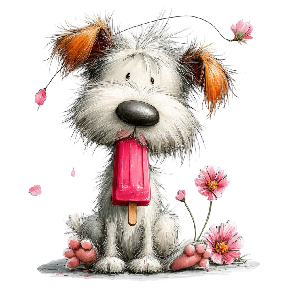 Whimsical Summer Dogs Fabric Panel 26
