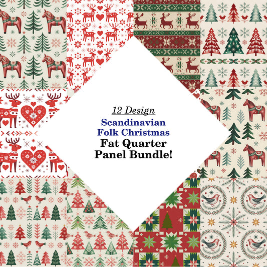 Scandinavian Folk Christmas Fat Quarter Bundle