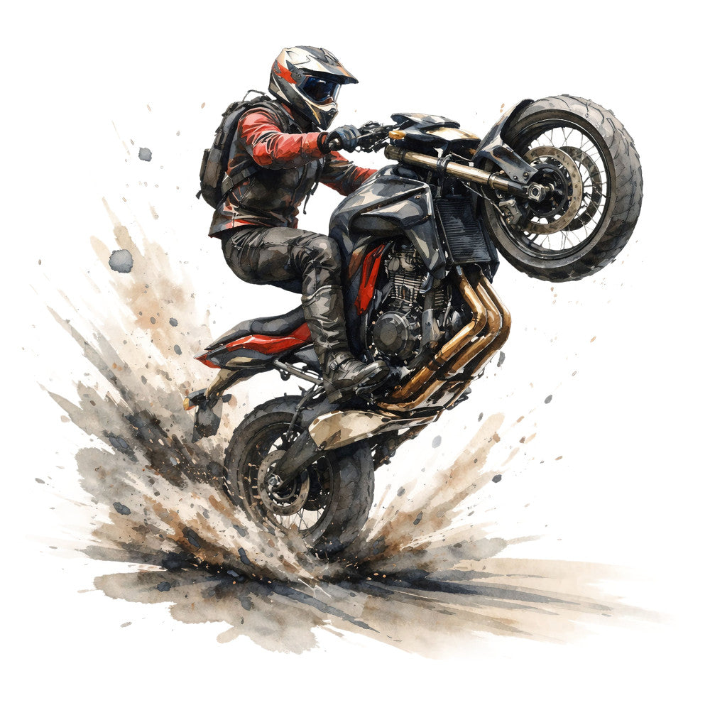 Watercolor Dirt Bike Fabric Panel 2