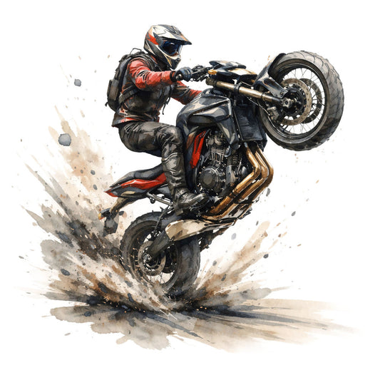 Watercolor Dirt Bike Fabric Panel 2