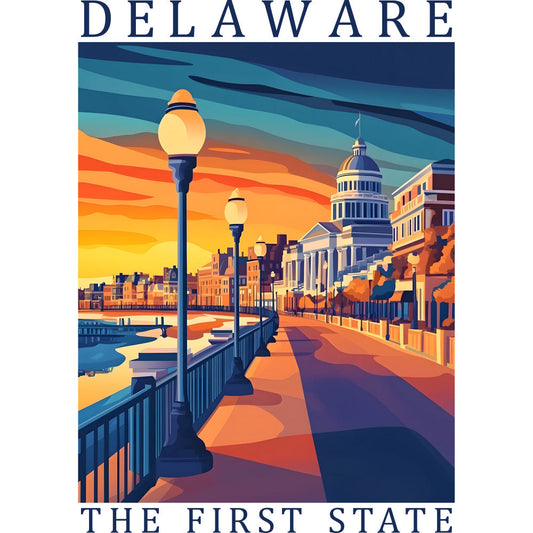 US State Poster Fabric Panel 14