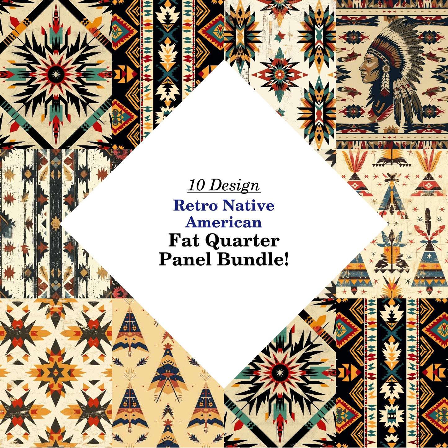 Retro Native American Fat Quarter Bundle