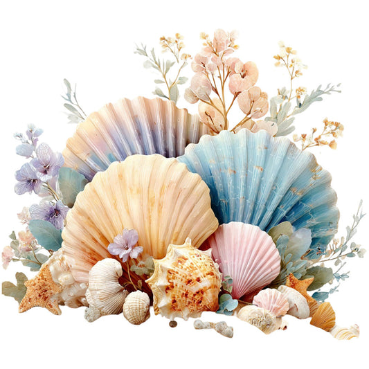 Colorful Seashell Fabric Panel 18
