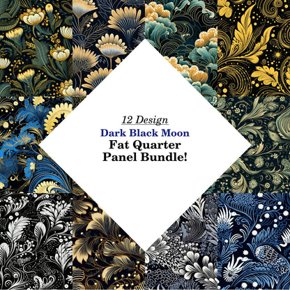 Dark Black Moon Fat Quarter Bundle
