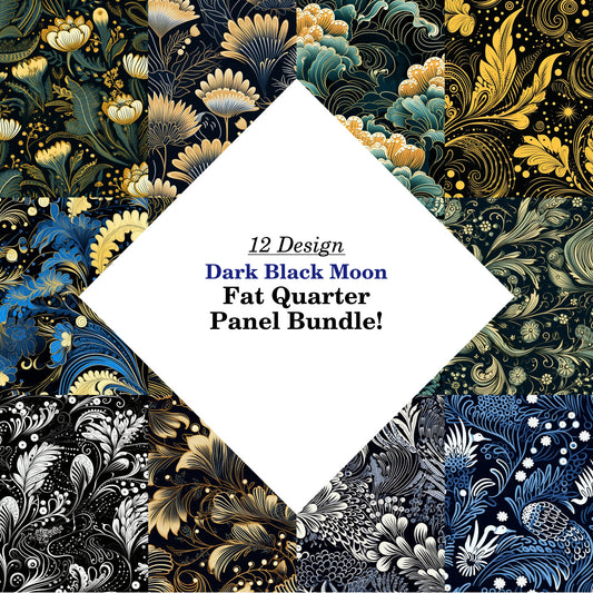 Dark Black Moon Fat Quarter Bundle