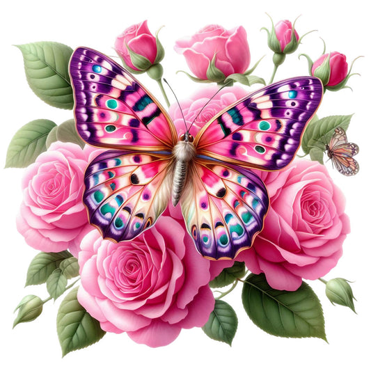 Spring Flowers and Butterflies Fabric Panel 15