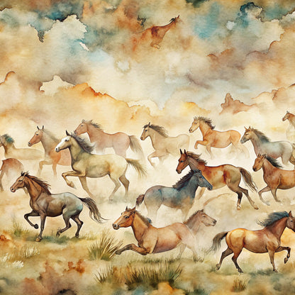 Wild Horses Pattern 14 Quilting Cotton Fabric