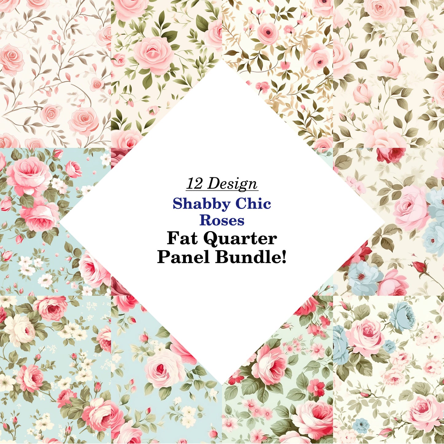 Shabby Chic Roses Fat Quarter Bundle
