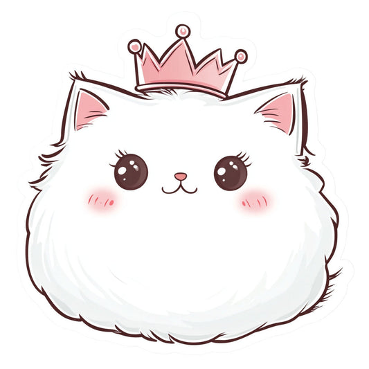 White Kawaii Cat Fabric Panel 6