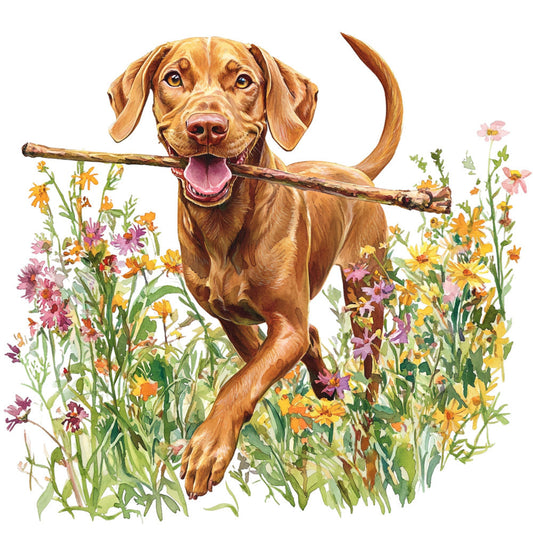 Watercolor Vizslas Fabric Panel 12
