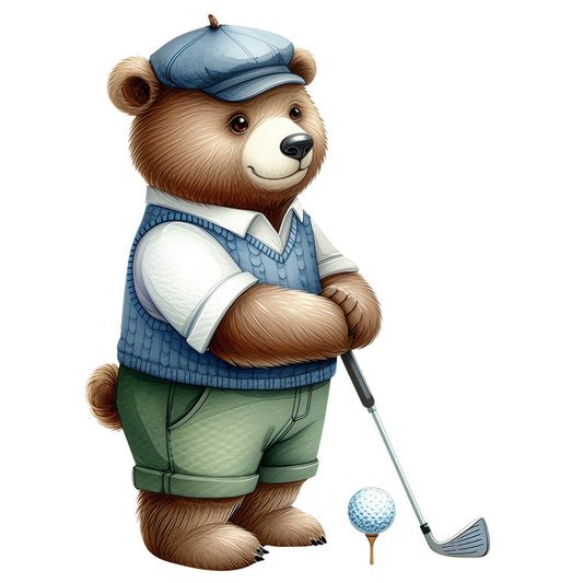Golfing Bears Fabric Panel 6