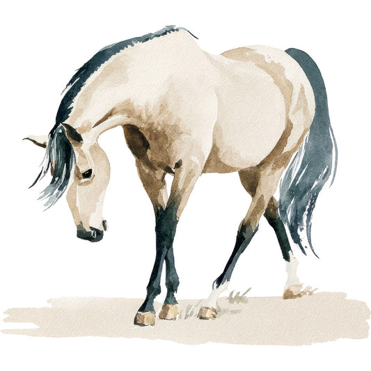 Watercolor Horses Fabric Panel 76