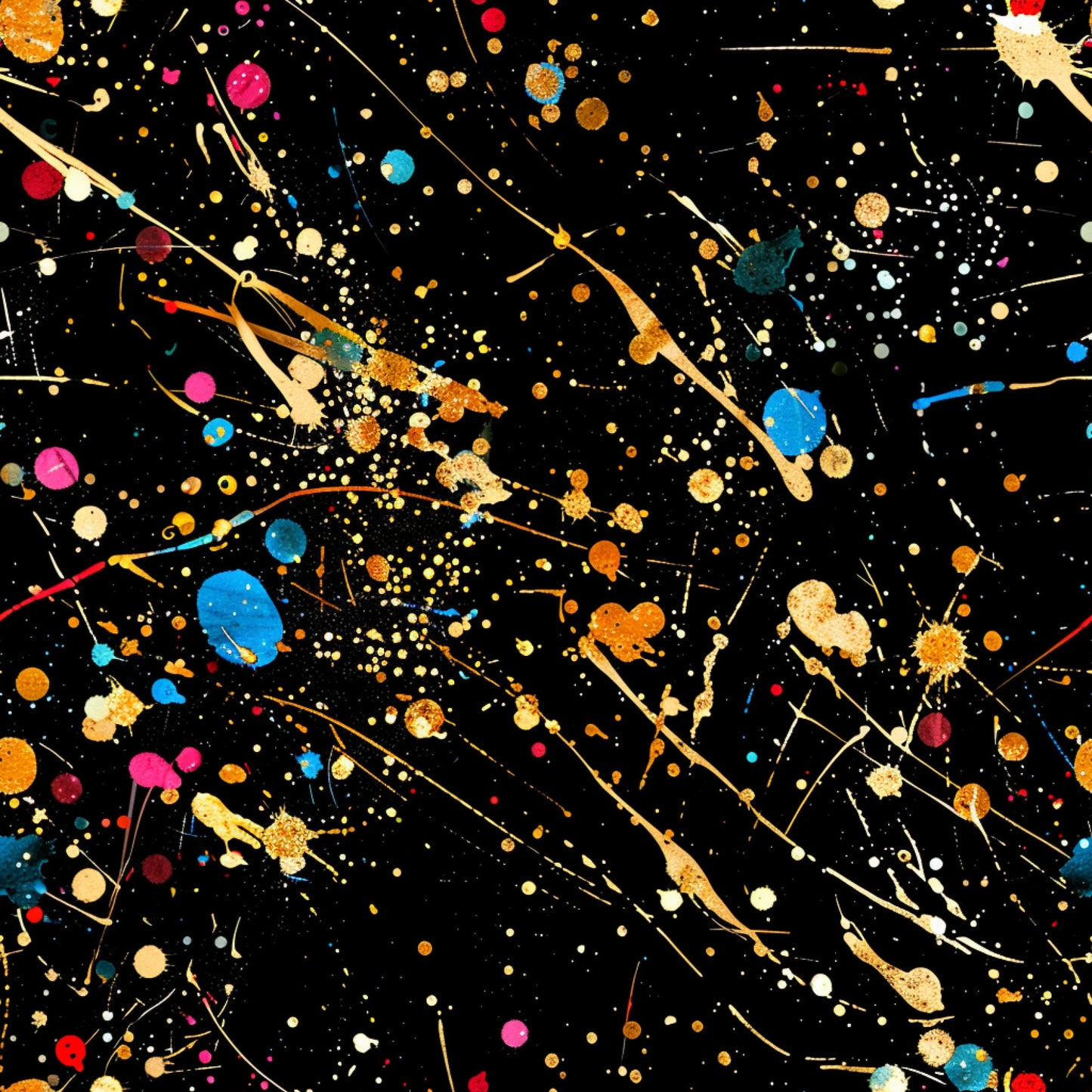 Glitter Paint Splatter Pattern 8 Quilting Cotton Fabric