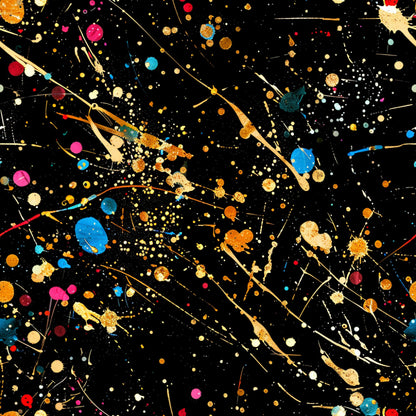 Glitter Paint Splatter Pattern 8 Quilting Cotton Fabric