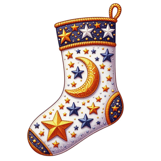 Cartoon Christmas Stockings Fabric Panel 16