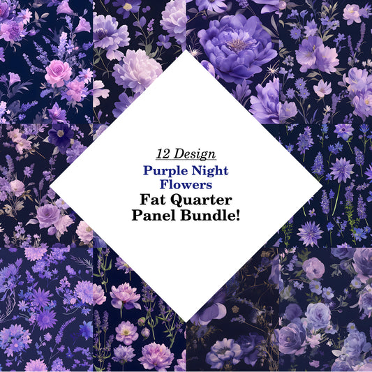 Purple Night Flowers Fat Quarter Bundle