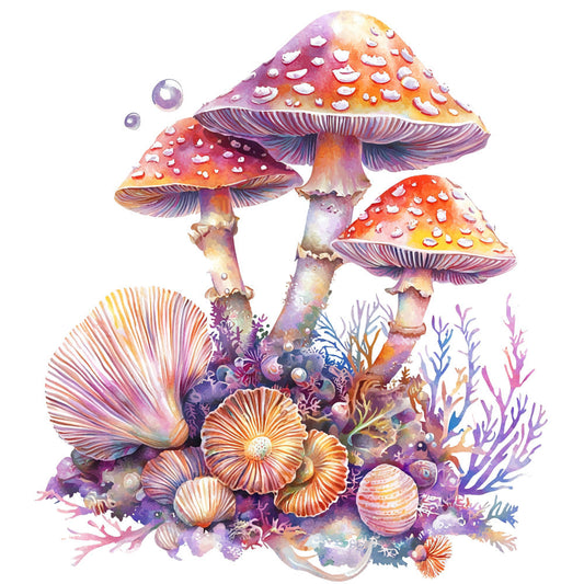 Underwater Mushrooms Fabric Panel 8