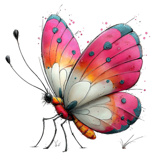 Whimsical Summer Butterfly Fabric Panel 42