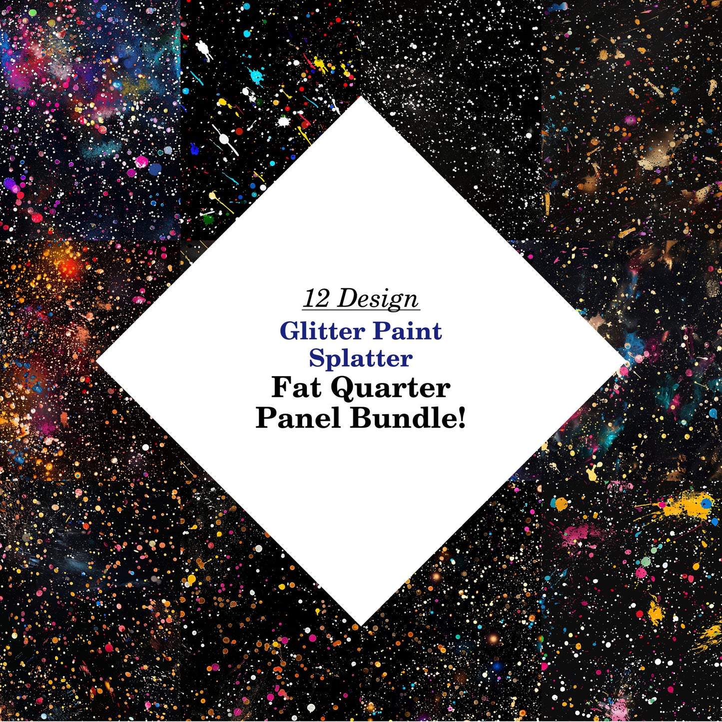 Glitter Paint Splatter Fat Quarter Bundle