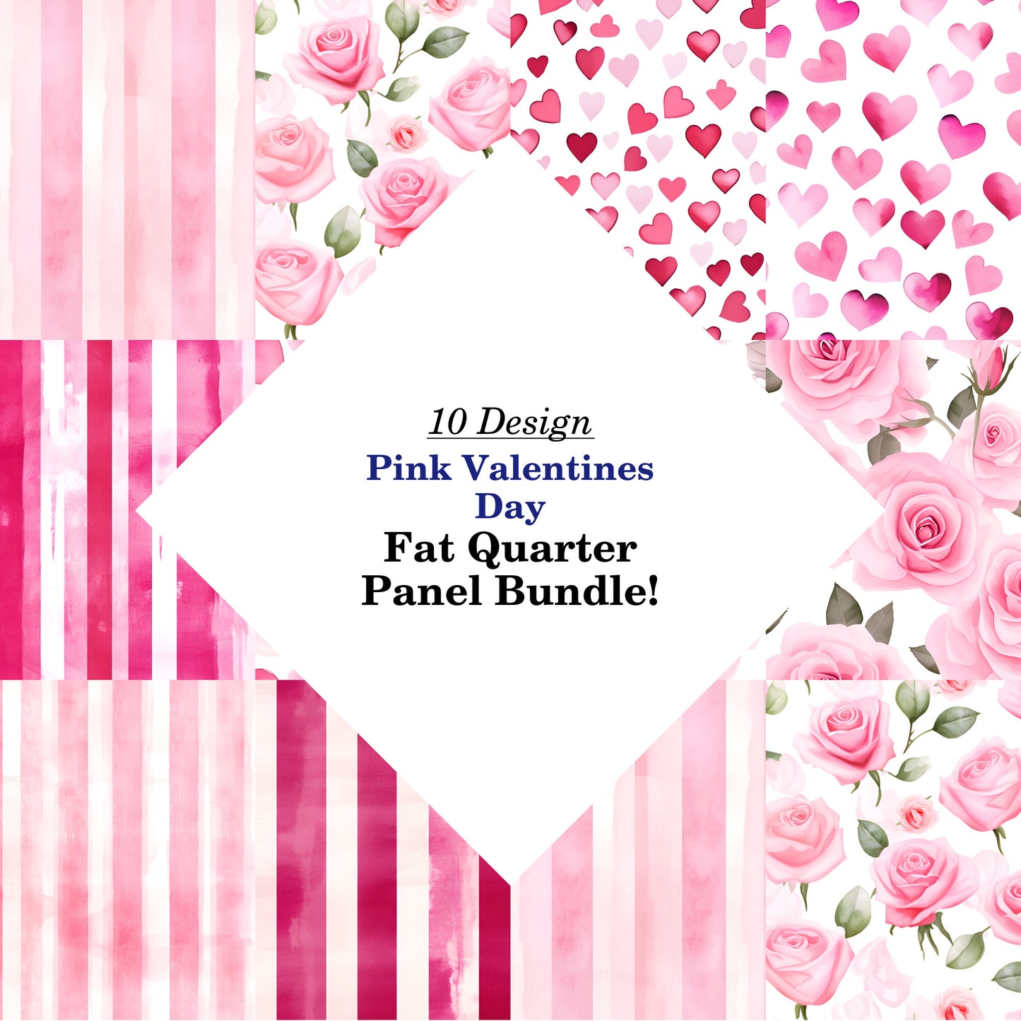 Pink Valentines Day Fat Quarter Bundle