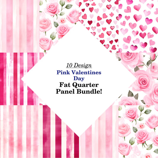 Pink Valentines Day Fat Quarter Bundle