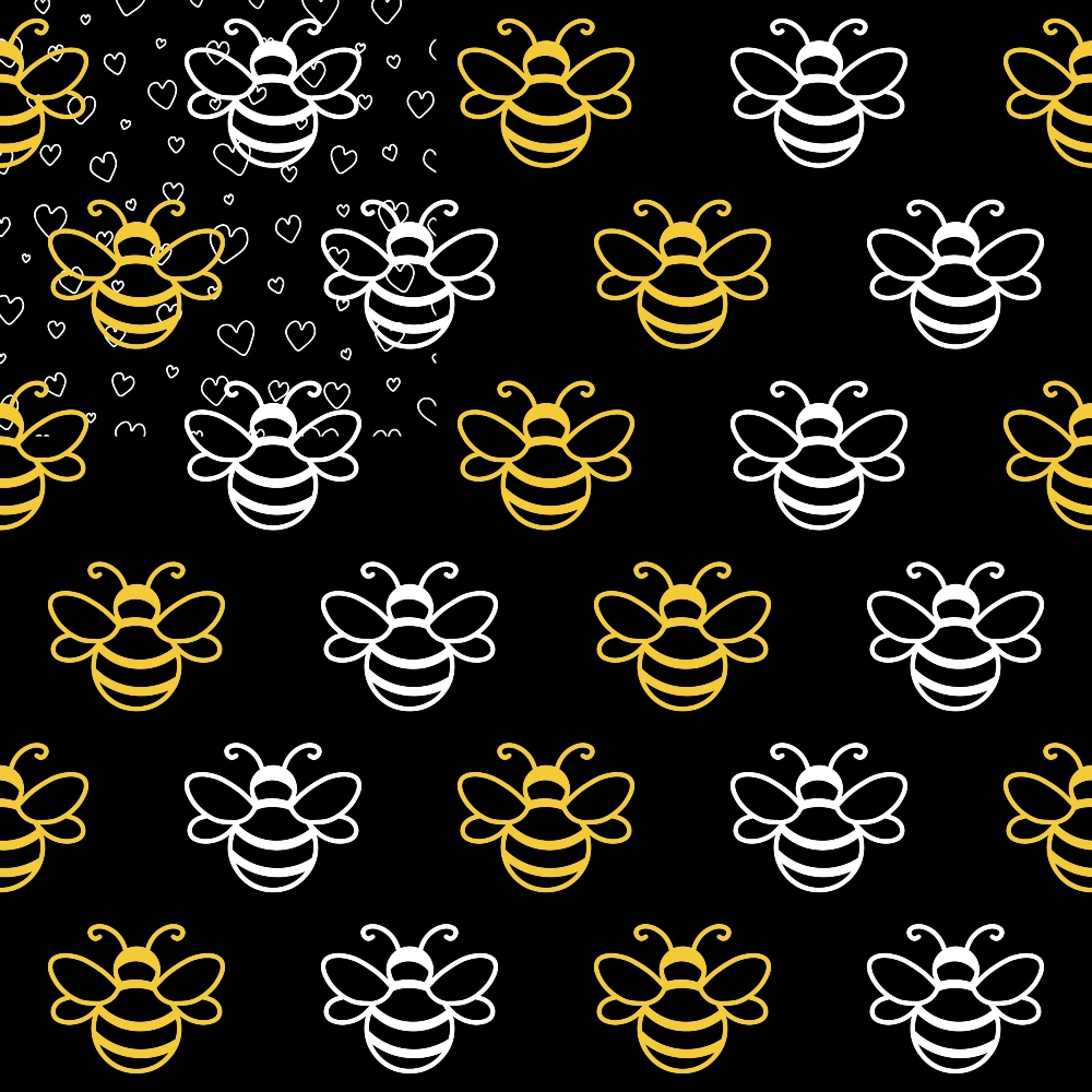 Daily Deal: Bumble Bee Pattern 2 Quilting Cotton Fabric - 45" x 1 Yard"