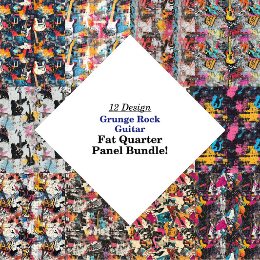 Grunge Rock Guitar Fat Quarter Bundle