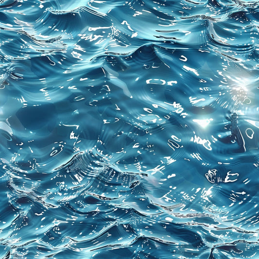 Daily Deal: Blue Water Pattern 13 Quilting Cotton Fabric - 118" x 1 Yard"