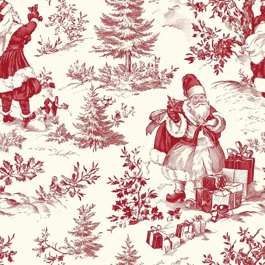 Daily Deal: Christmas Chinoiserie Pattern 7 Quilting Cotton Fabric - Fat Quarter (18" x 22")