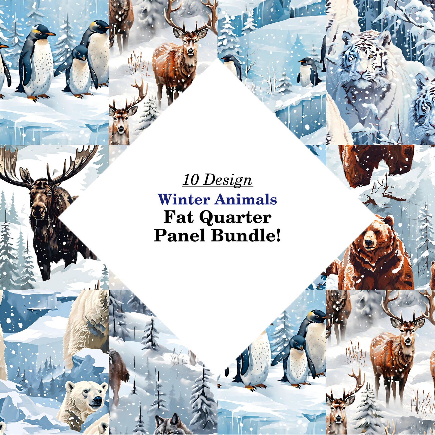 Winter Animals Fat Quarter Bundle