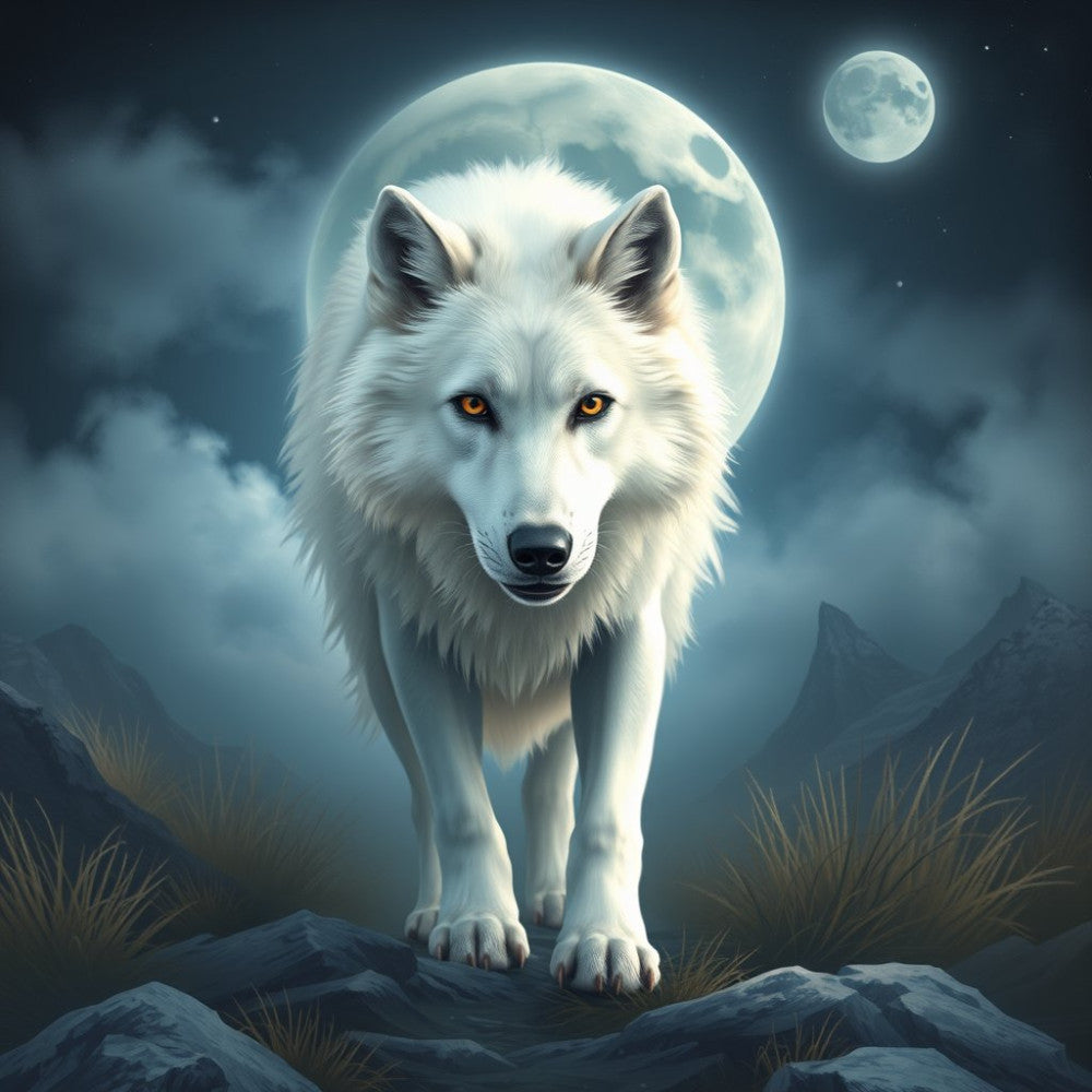 Night Wolf Fabric Panel 1