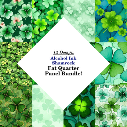 Alcohol Ink Shamrock Fat Quarter Bundle