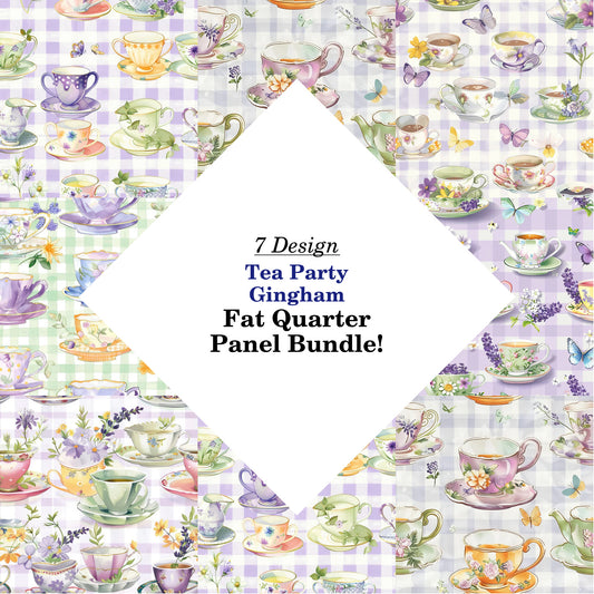 Tea Party Gingham Fat Quarter Bundle