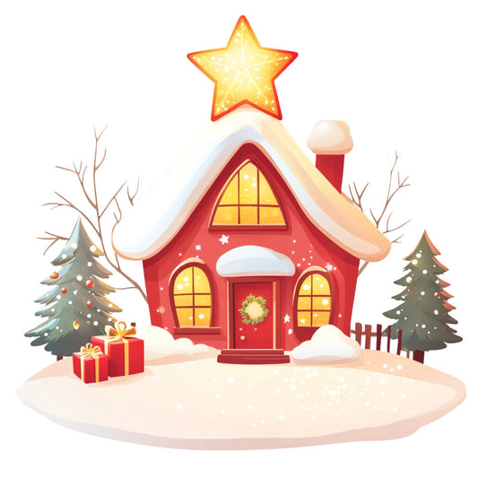 Whimsical Christmas House Fabric Panel 9