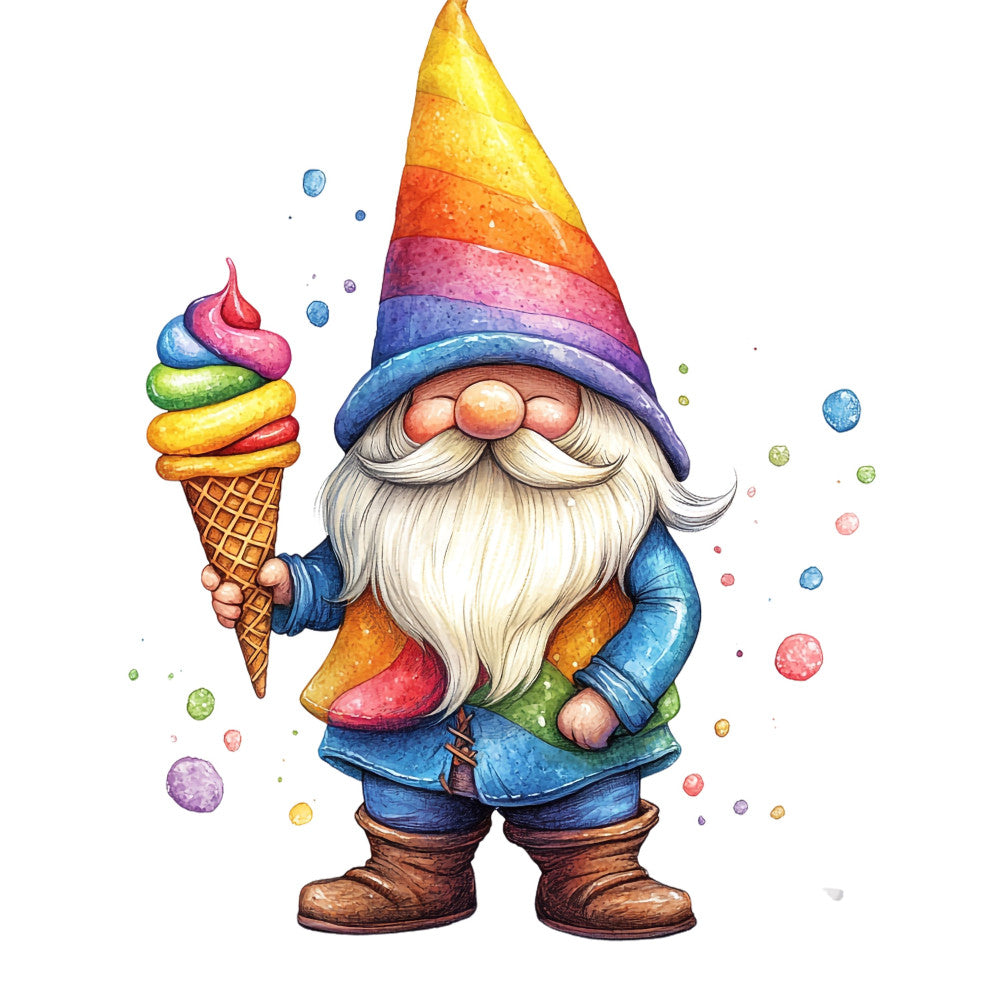 Ice Cream Gnome Fabric Panel 8