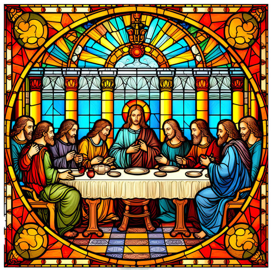 The Last Supper Stained Glass Fabric Panel 2