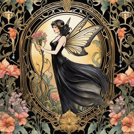 Art Nouveau Fairies Fabric Panel 1