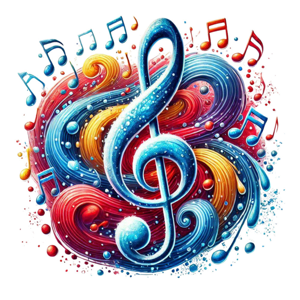 Musical Notes Fabric Panel 5 – FabricMegaStore.com