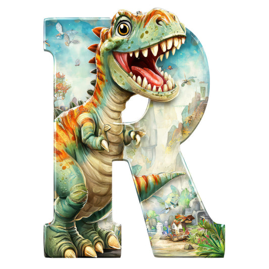 Dino Alphabet Fabric Panel 18