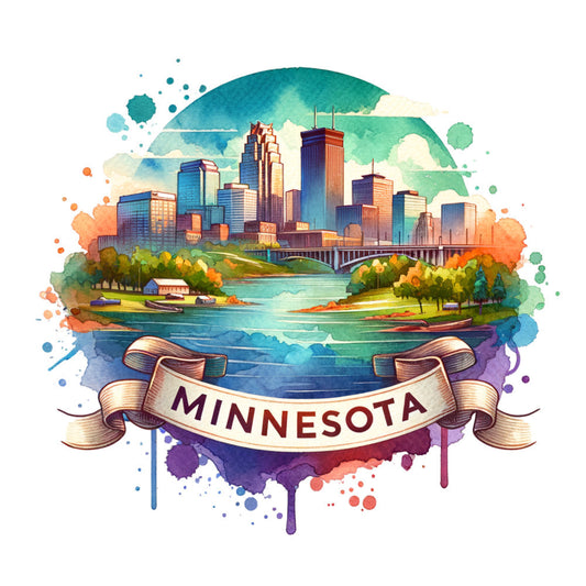 US States Retro Travel Fabric Panel 34