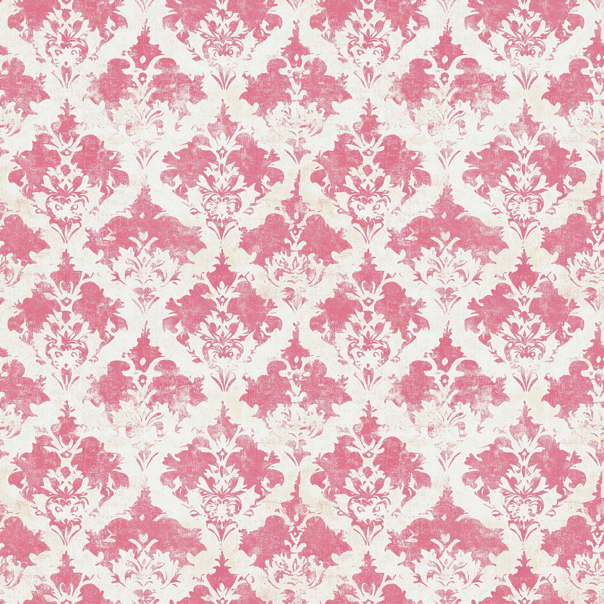 pink, cream, vintage, damask pattern, ornate motifs, floral elements, baroque style, repeating design, quilting cotton, fabric panel, decorative scrollwork, elegant, distressed texture, romantic, feminine, botanical details, symmetrical pattern, vintage wallpaper style, soft colors