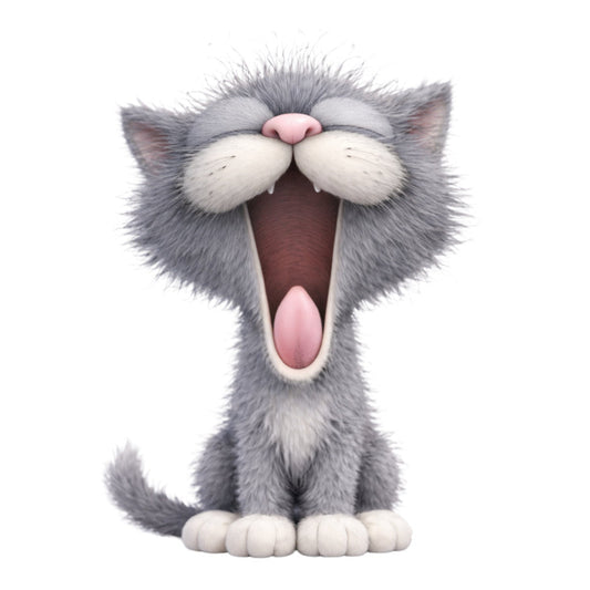 Cute Gray Cat Fabric Panel 3