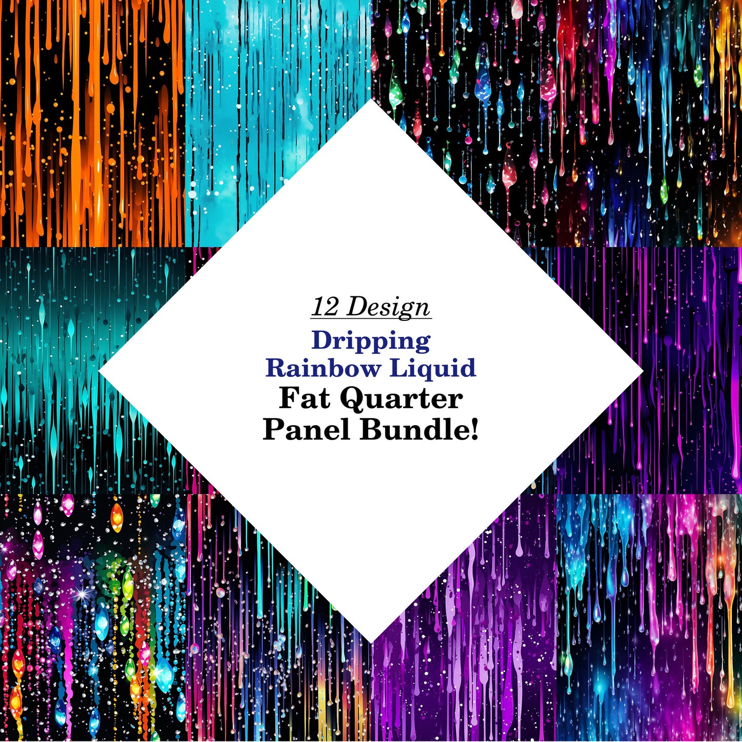 Dripping Rainbow Liquid Fat Quarter Bundle