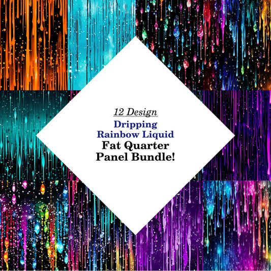 Dripping Rainbow Liquid Fat Quarter Bundle