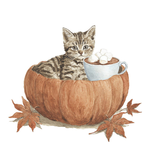 Cozy Autumn Cats Fabric Panel 32